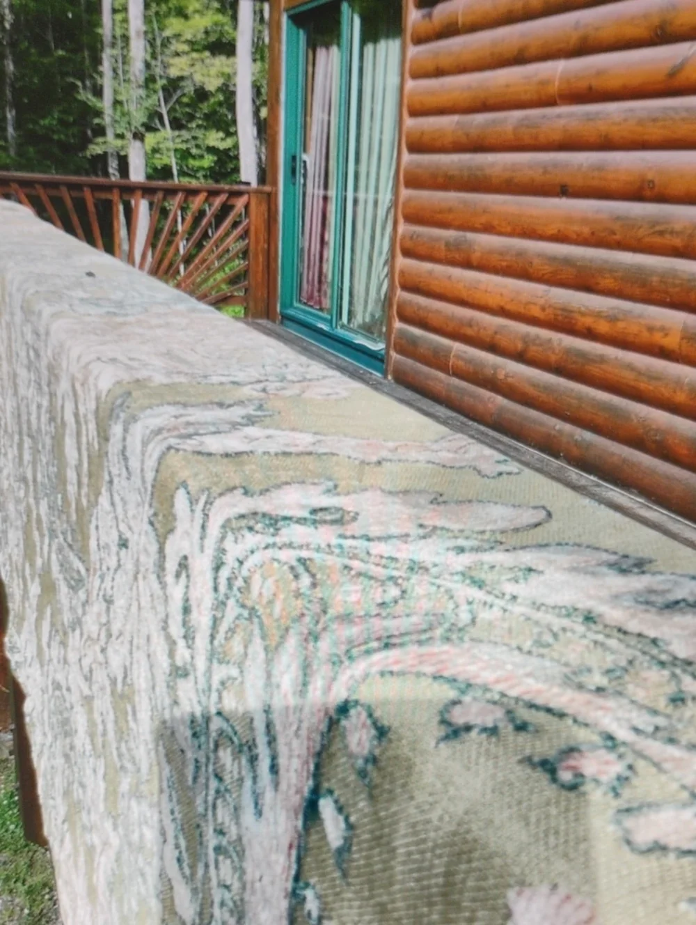 Vintage BERMUDA Fabric CURTAIN Distressed 35” X 42”
